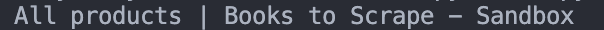 Page title printed in the terminal after scraping Books to Scrape with PycURL