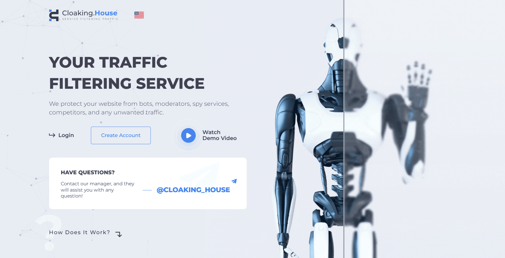 Cloaking.House homepage