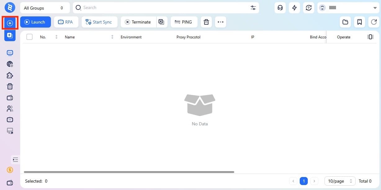 Create new profile in ClonBrowser