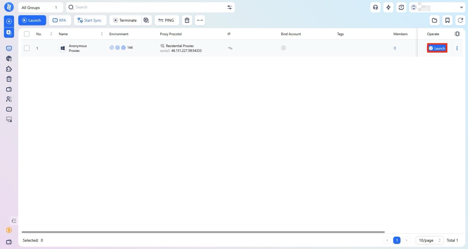 Launch browser profile in ClonBrowser