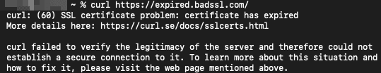 cURL SSL certificate expired error