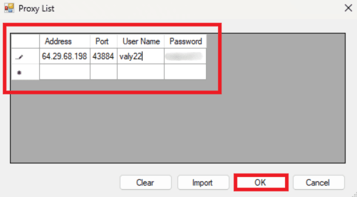 Helium Scraper proxy list with Anonymous Proxies IP and login.