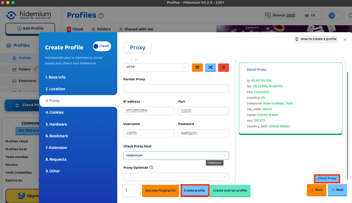 Check proxy connection
