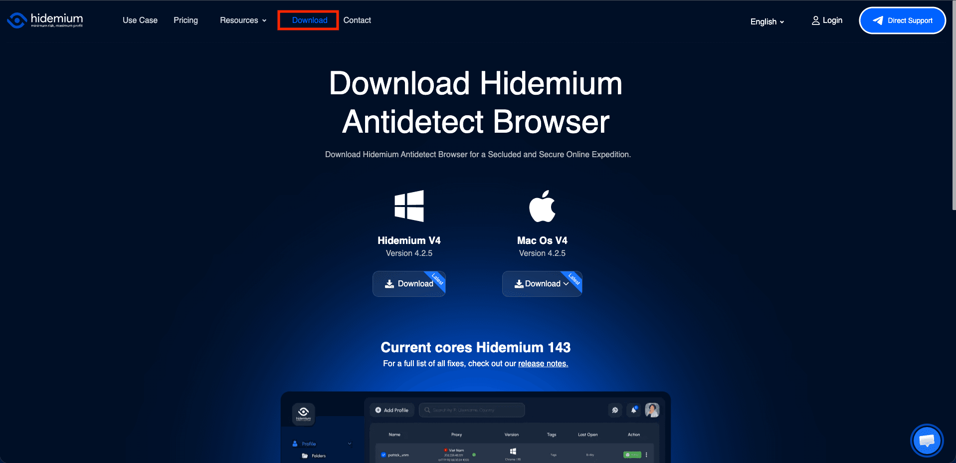 Hidemium download page