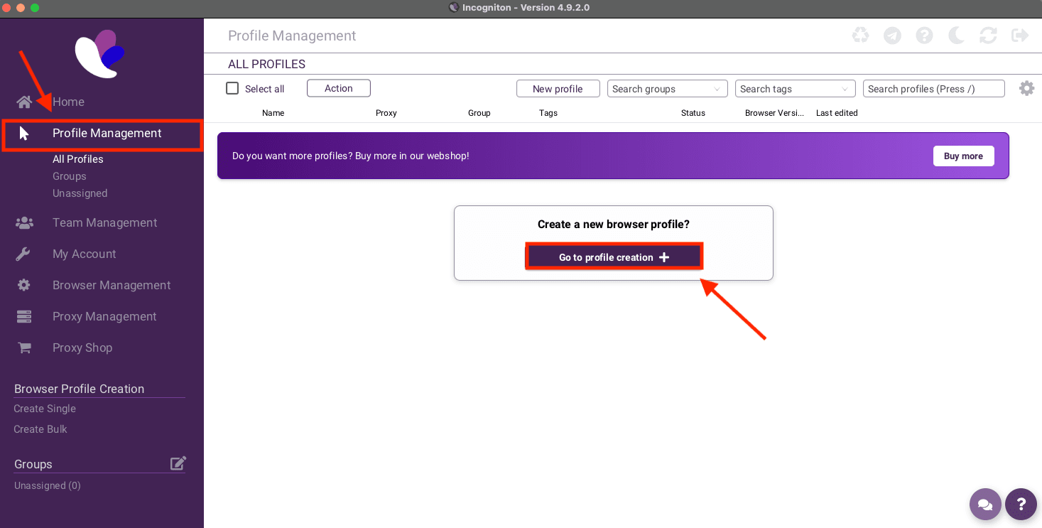 Create an Incogniton profile