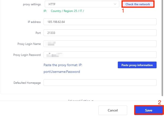 Test proxy connection in Lalicat