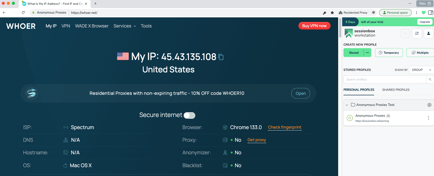 Check IP address in SessionBox profile