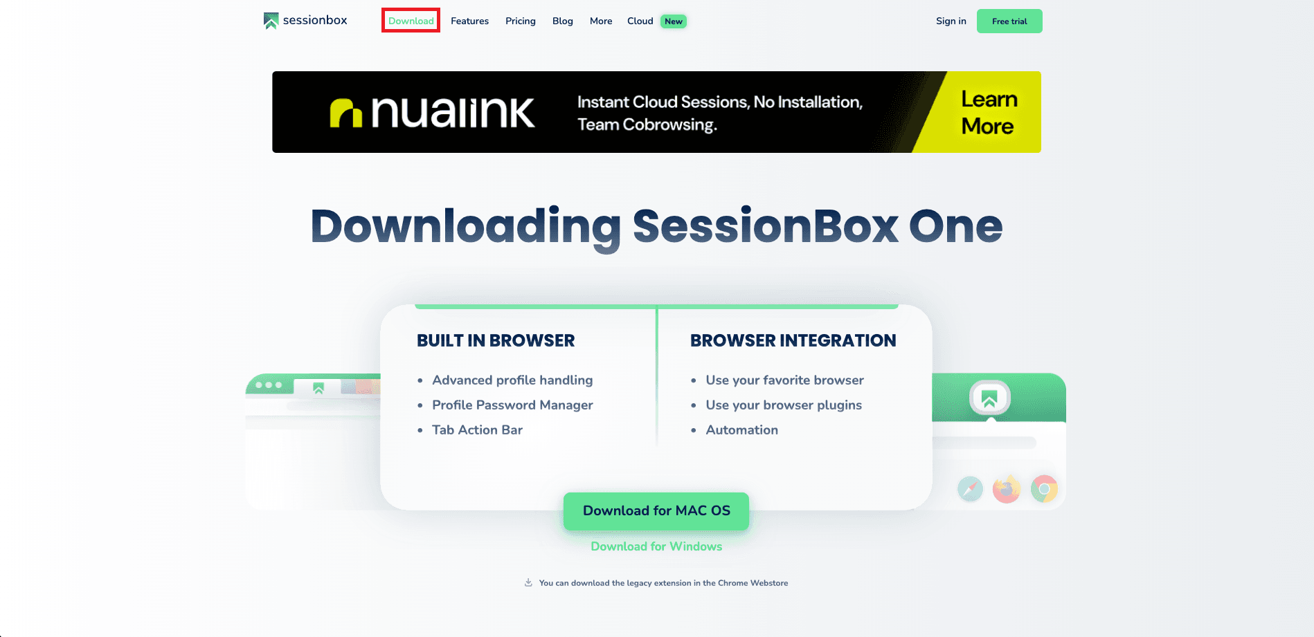 Download SessionBox One app from the official SessionBox website