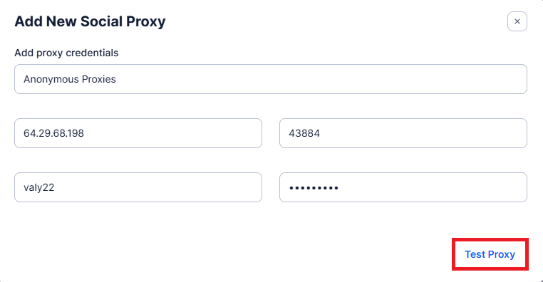Add proxy credentials