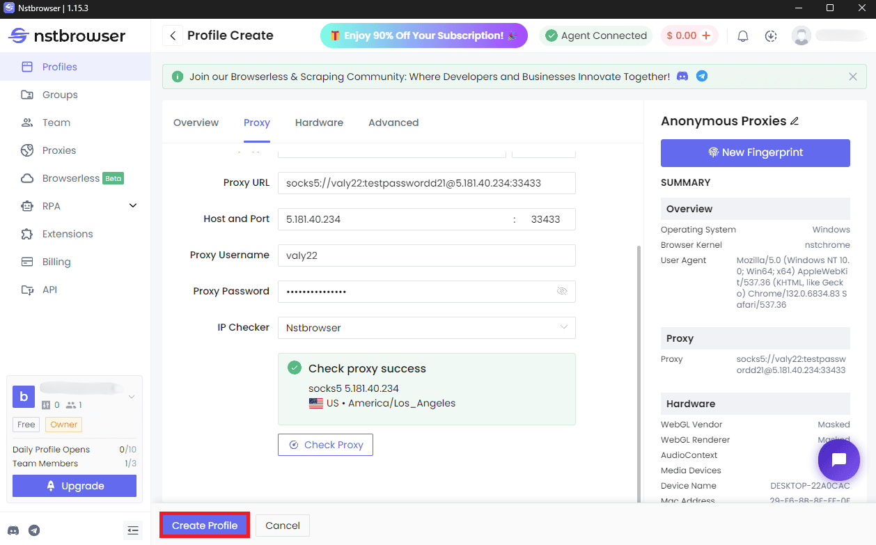 check-proxy-connection