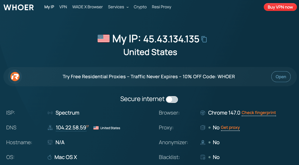 Check proxy's IP in Kameleo